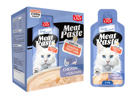 Super Lily Meat Paste Chicken & Salmon Cat Treat 50g